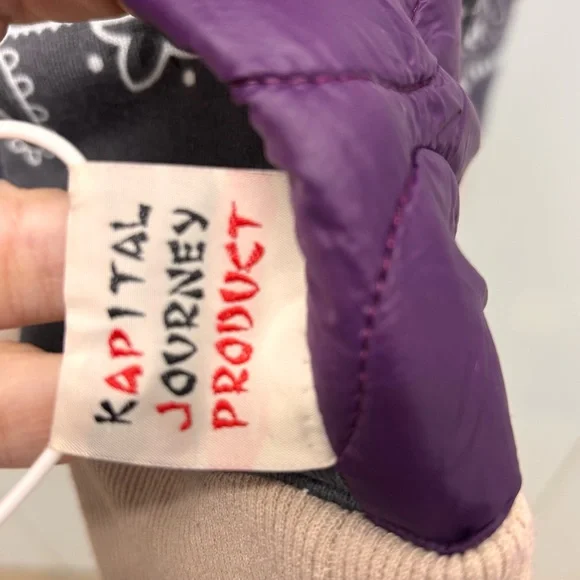 Kapital Kountry Japan Bandana Patchwork Grey Purple Sweatshirt Mens 3 Large NWT